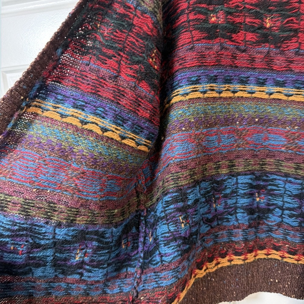 Woolrich Cardigan Sweater Womens S Brown Multi Fair Isle Vintage 90s Handframed - Picture 6 of 13